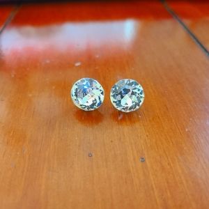 💜2 for 20$ Vintage White Colored Rhinestone Crystal Earrings